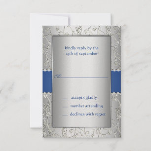 Mariage bleu et argenté RSVP