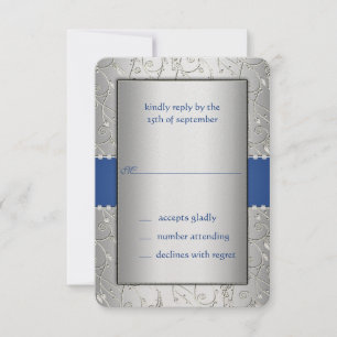 Mariage bleu et argenté RSVP