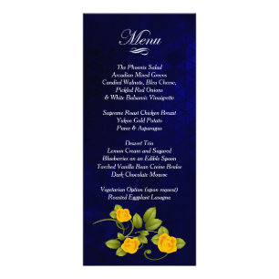 Mariage bleu foncé et rose jaune - Menu