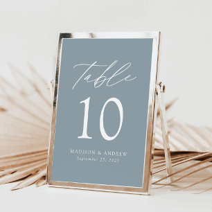 Mariage bleu foncé moderne Numéro de table
