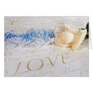 Mariage bleu Garter et Rose