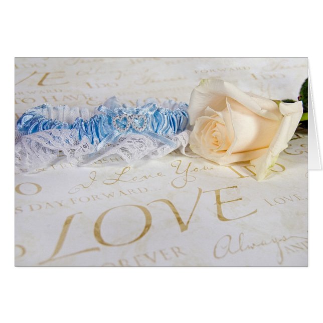 Mariage bleu Garter et Rose (Devant horizontal)