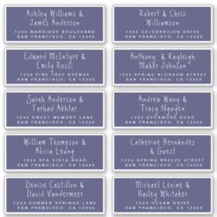 Mariage bleu marine écrit à la main Étiquettes de 