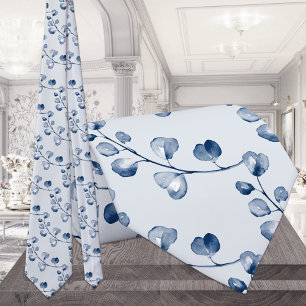 Mariage bleu marine Eucalyptus Blush Grey Cravate