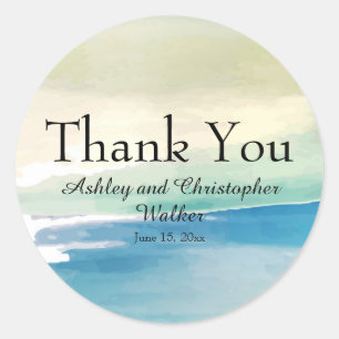 Mariage bleu vert / Sticker Merci de douche