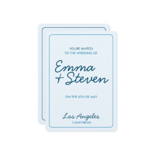 Mariage Blue Modern Invitation