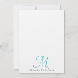 Mariage Blue Monogramme Starfish Beach Invitation