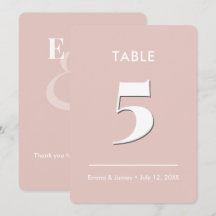 Mariage Blush Esperluette | Numéro de Table