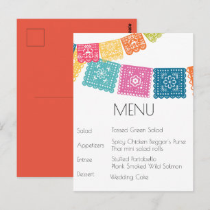 Mariage - Boda - Menu de mariage en papier découpé