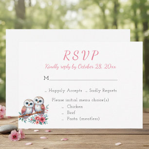 Mariage bohème champêtre avec chouette RSVP rustiq