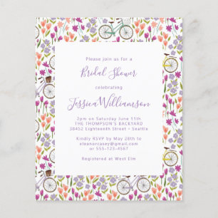 Mariage Bohème Économique Vélo Floral Script