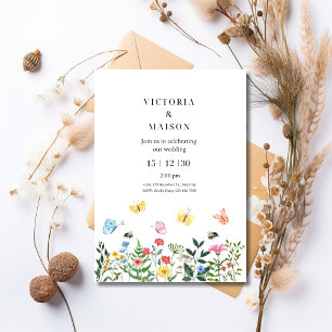 Mariage Bohème Fleur Sauvage, Invitation de Mariag