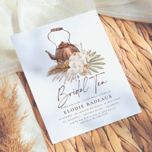 Mariage Bohème Floral Herbe de Pampas Tasse de Thé