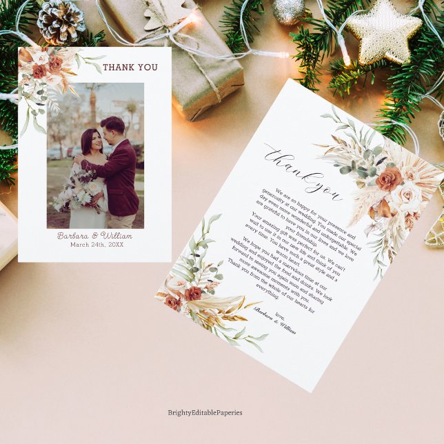 Mariage bohème merci modèle. (Créateur téléchargé)