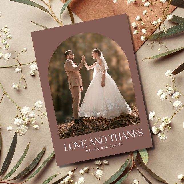 Mariage Bohème Photo Arche Merci (Arch Photo Boho Wedding Thank You Card)