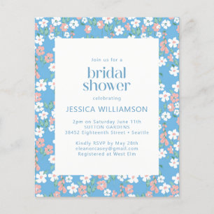 Mariage Bohème Rétro Budget Fleur Bleue à Motifs F