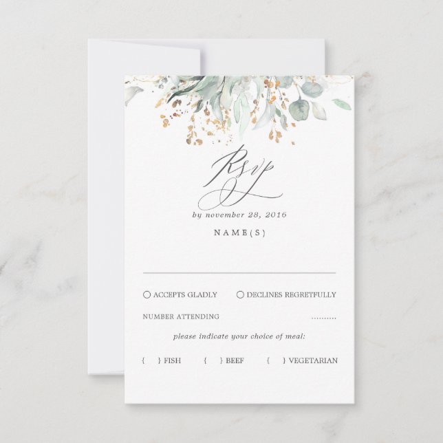 Mariage bohème verdoyant RSVP (Devant)