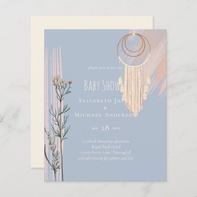 MARIAGE BOHO Dusty Blue Peach Drecher Catcher (Devant / Derrière)