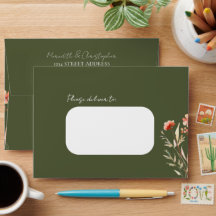 Mariage Boho Fleur sauvage élégant vert foncé
