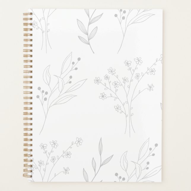 Mariage Boho Floral Argent (Devant)