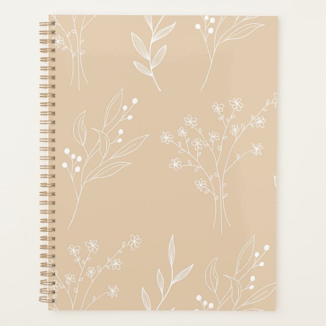 Mariage Boho Floral Blanc Beige Corner (Devant)
