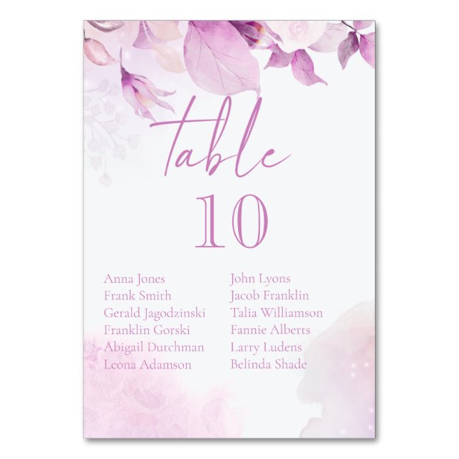 Mariage Boho Rose Numéros De Table Avec Les Noms D (Par défaut)