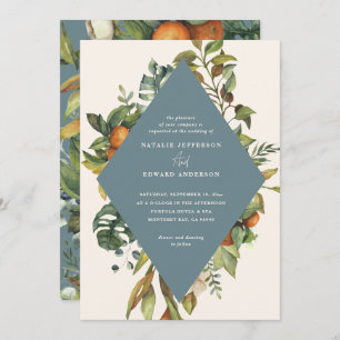 Mariage botanique d'agrumes orange bleu