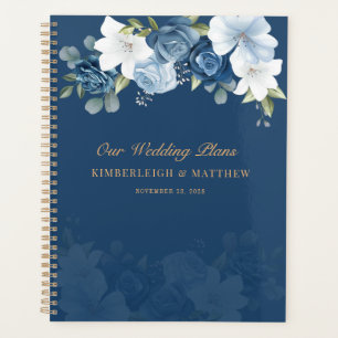 Mariage Botanique Floral Bleu Poussiéreux