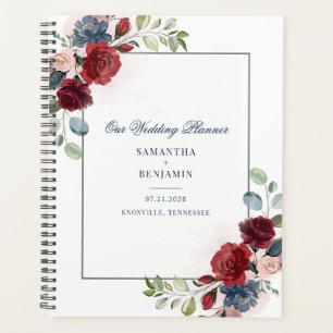 Mariage botanique floral bordeaux verdure script
