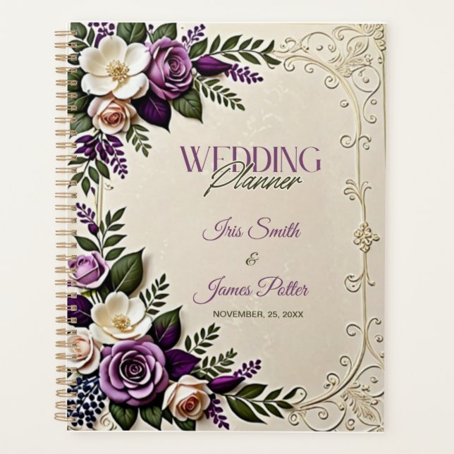 Mariage botanique floral violet doux (Devant)