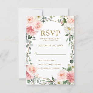 Mariage botanique géométrique rose pâle RSVP