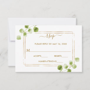 Mariage Botanique Gold Greenery RSVP