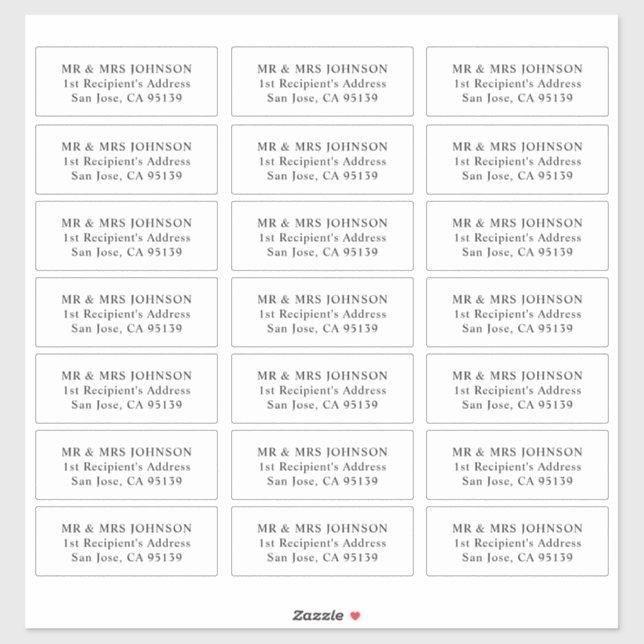 Mariage botanique simple Étiquettes de adresse d'h (Feuille)