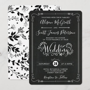 Mariage botanique Vintage moderne Invitation rétro