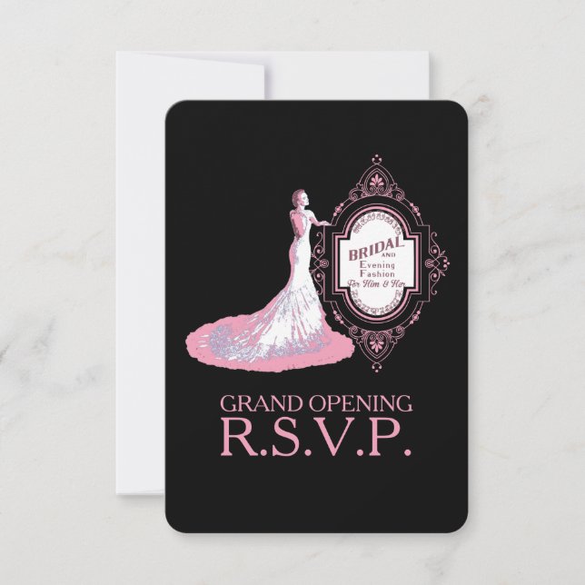 MARIAGE BOUTIQUE ~ Réponse / carte RSVP (Devant)