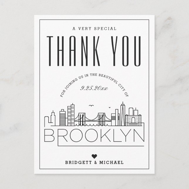 Mariage Brooklyn | Merci de venir ! Carte postale (Devant)