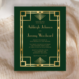 Mariage Budget 1920s Vintage Deco Vert Or