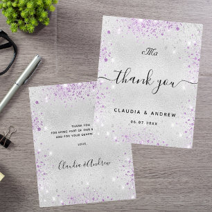 Mariage budget argent violet paillettes merci