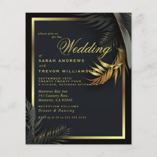 Mariage Budget Black Gold encadré Feuilles tropica