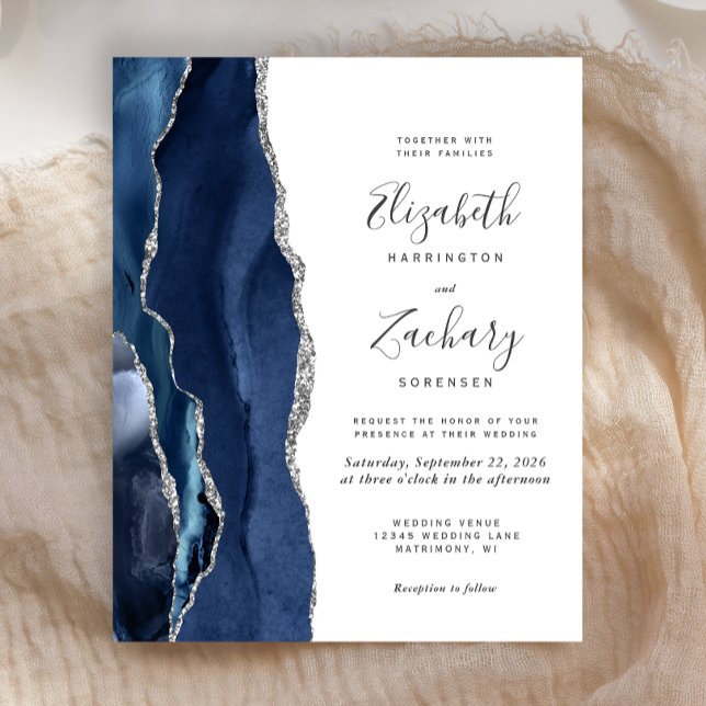 Mariage Budget Bleu Nuit Agate Argent (Créateur téléchargé)
