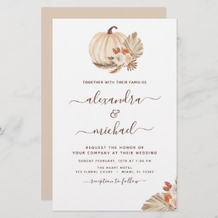 Mariage Budget Boho Pampas Grass Citrouille blanc