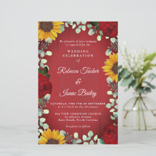 Mariage Budget du Sunflowers Eucalyptus Red Rose W