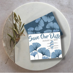 Mariage Budget Économie Date Bleu & Blanc Foliage