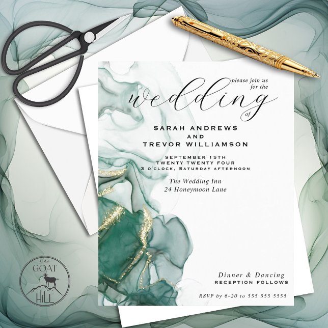 Mariage Budget Étonnant Jade Green alcool Encre (Créateur téléchargé)