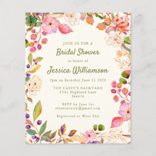 Mariage Budget Fleurs Aquarelles Colorées