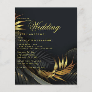 Mariage budget Gold et Black Tropical Feuilles