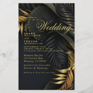 Mariage budget Gold et Black Tropical Feuilles