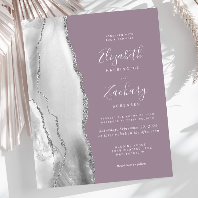 Mariage Budget Gris Blanc Argent Agate Mauve (Créateur téléchargé)