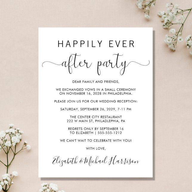 Mariage Budget Heureux Jamais après l'invitation d (An affordable wedding announcement + reception invitation without compromising on quality or design)