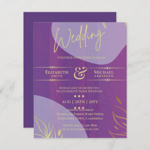 Mariage BUDGET Inviter Lavender Purple Gold